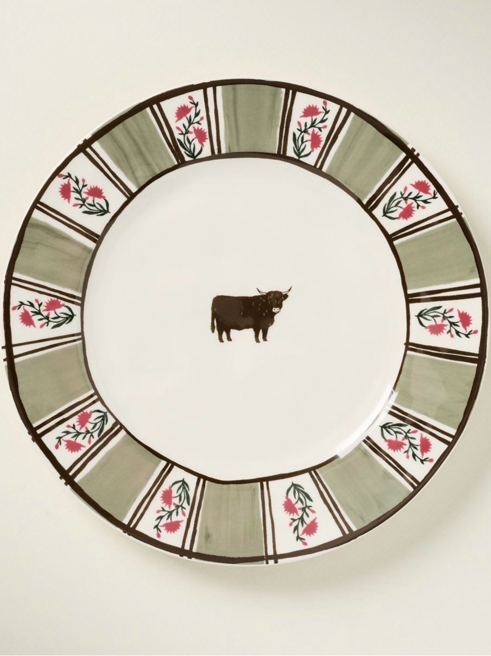 Anthropologie Millie Stoneware Dessert Plate COW π New - Picture 7 of 7